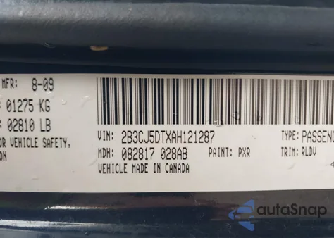 2010 Dodge Challenger R/T z USA, uszkodzony, nr VIN 2B3CJ5DTXAH121287